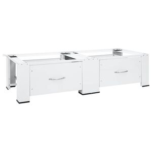vidaXL Dvojni podstavek za pralni in su&scaron;ilni stroj s predaloma bel