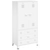 vidaXL Garderobna omara bela 90x50x180 cm kovina