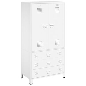 vidaXL Garderobna omara bela 90x50x180 cm kovina