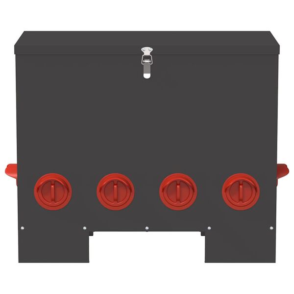 vidaXL Hranilnik za pi&scaron;čance Črna 60,5 x 29 x 51 cm