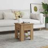 vidaXL Klubska mizica artisan hrast 40x40x42 cm inženirski les