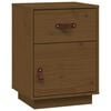 vidaXL Nočna omarica medeno rjava 40x34x55 cm trdna borovina