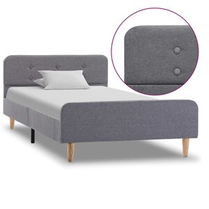 vidaXL Posteljni okvir svetlo sivo blago 90x200 cm