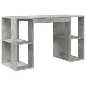vidaXL Miza Betonsko siva Inženirski les 130 x 50.5 x 75 cm