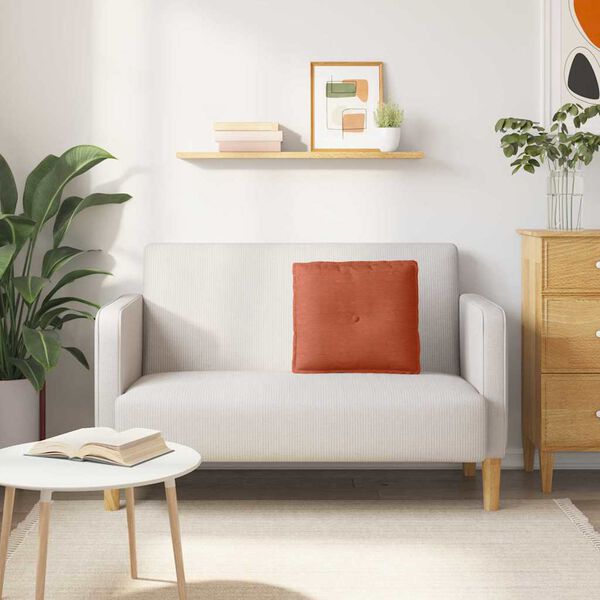 vidaXL Poglavni vzglavnik Rdeče oranžna 50 x 45 cm Žametna tkanina