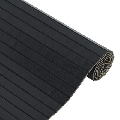 vidaXL Preproga pravokotna črna 100x400 cm bambus