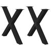 vidaXL Noge za jedilno mizo v obliki črke X, 2 kosa, črne, 90 x (72-73) cm, jeklo