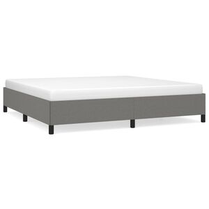 vidaXL Posteljni okvir brez vzmetnice temno siv 200x200 cm blago