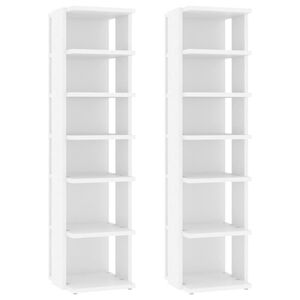 vidaXL Omarica za čevlje 2 kosa bela 27,5x27x102 cm inženirski les