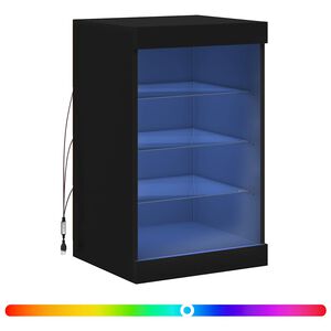 vidaXL Komoda z LED lučkami črna 41x37x67 cm
