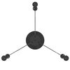 vidaXL obesek svetilka s 3 nosilci E27 Črna kovina