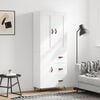 vidaXL Visoka omara bela 69,5x34x180 cm inženirski les