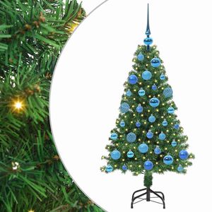 vidaXL Umestno božično drevo Zelena 120 cm PVC, jeklo in plastika