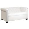 vidaXL Chesterfield kavč dvosed umetno usnje bele barve