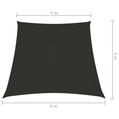 vidaXL Senčno jadro oksford blago trapez 3/4x3 m antracitno