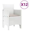 vidaXL Komplet za jedilnico v vrtu 13 pcs Bela Polt rattan