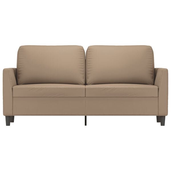 vidaXL Dvosed kapučino barve 140 cm umetno usnje