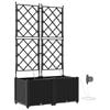 vidaXL Vrtni lonček 2 pcs Črna 80 x 40 x 142 cm Plastika