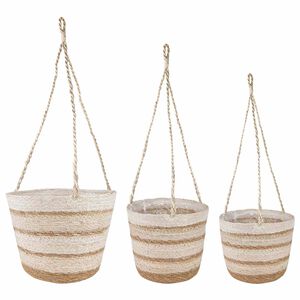 vidaXL 3 kos Naravna, bela in bež &Oslash;26 x 19 cm 100% morska trava