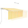 vidaXL Avtomatska tenda s senčilom LED + senzor 3x2,5 m rumena in bela