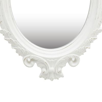 vidaXL Stensko ogledalo v grajskem stilu 56x76 cm belo