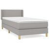 vidaXL Box spring postelja z vzmetnico svetlo siva 80x200 cm blago