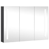 vidaXL LED kopalniška omarica z ogledalom 89x14x62 cm