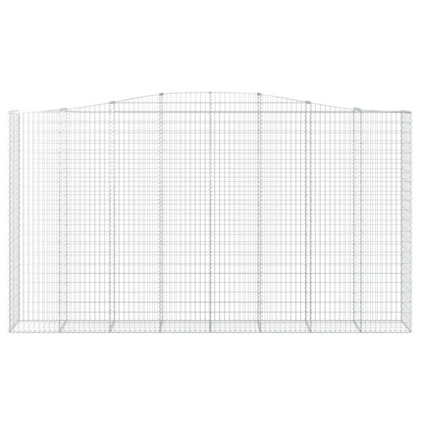 vidaXL Obokane gabion košare 2 kosa 400x50x220/240 cm pocinkano železo