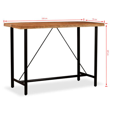 vidaXL Barska miza trden akacijev les 150x70x107 cm