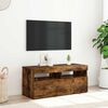 vidaXL TV omarica z LED lučkami dimljeni hrast 90x35x40 cm