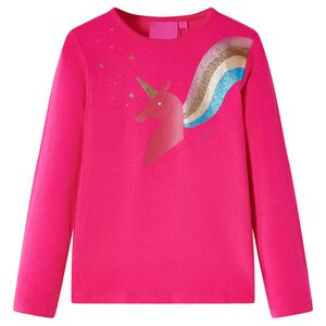 Otro&scaron;ka majica z dolgimi rokavi živo roza 92