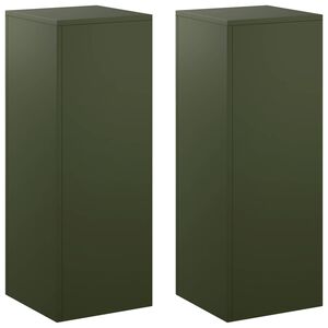 vidaXL Stojalo za rastline 2 pcs Olivno zelena 30 x 30 x 80 cm Jeklo