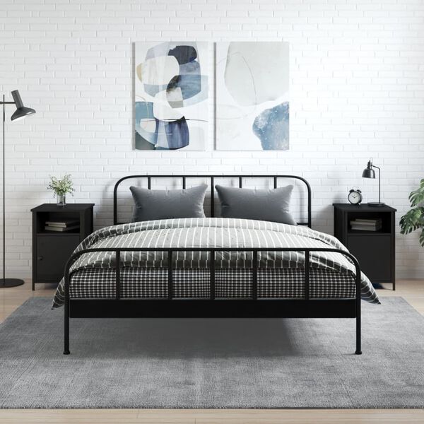 vidaXL Nočna omarica 2 kosa črna 40x42x60 cm inženirski les