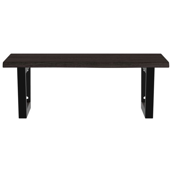 vidaXL Stenska polica za umivalnik jeklo in trdna hrastovina