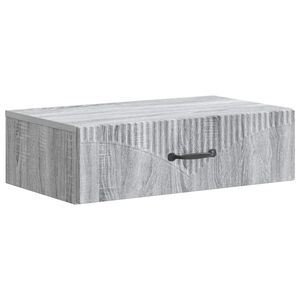vidaXL Stenska stranska miza Siva Sonoma 59 x 34,5 x 17 cm