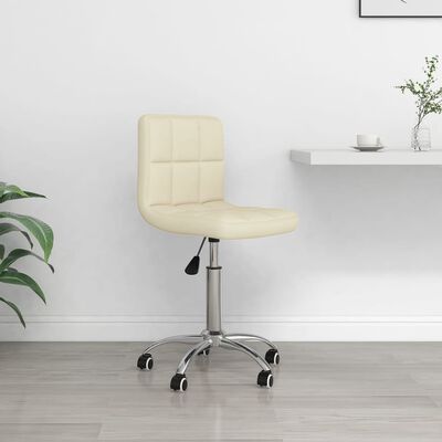 vidaXL Vrtljiv pisarniški stol krem blago