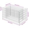 vidaXL Visoka greda gabion pocinkano jeklo 90x50x50 cm