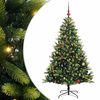 vidaXL Umjetna zložljiva božićna jelka 150 LED Zelena 150 cm PVC in PE