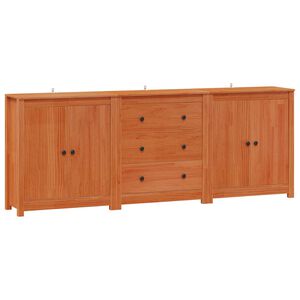 vidaXL Strani &scaron;al 3 kos Voskan Rjava 210 x 35 x 80 cm Masivna borovina