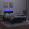 vidaXL Box spring postelja z vzmetnico LED tem. zelena 120x200cm žamet