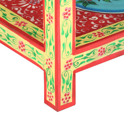 vidaXL Ročno barvana konzolna mizica 80x35x75 cm trden mangov les
