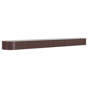 vidaXL Visoka greda iz cinkanega jekla 512x80x36 cm rjava