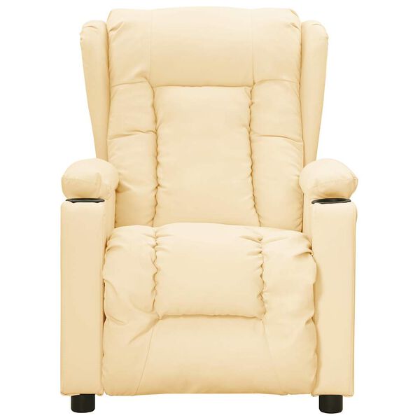 vidaXL Elektri?ni masažni naslanja? krem umetno usnje