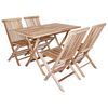 vidaXL Set vrtn furniture 5 kos Naravna Trden tikov les