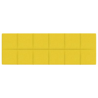 vidaXL Stenski paneli 12 kosov rumeni 90x30 cm blago 3,24 m²
