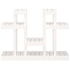 vidaXL Stojalo za rastline belo 104,5x25x77,5 cm trdna borovina