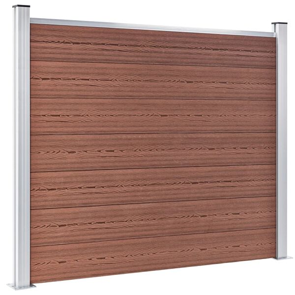vidaXL Komplet ograjnih panelov WPC 353x146 cm rjav