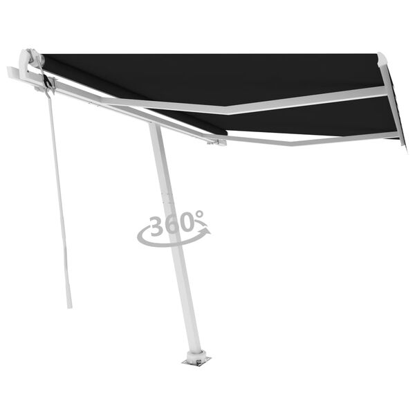 vidaXL Prostostoječa avtomatska tenda 300x250 cm antracitna