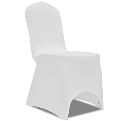 vidaXL Prevleka za stol raztegljiva bela 30 kosov