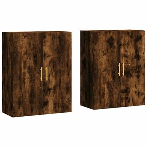 vidaXL Stenska omarica 2 kosa dimljen hrast 69,5x34x90 cm